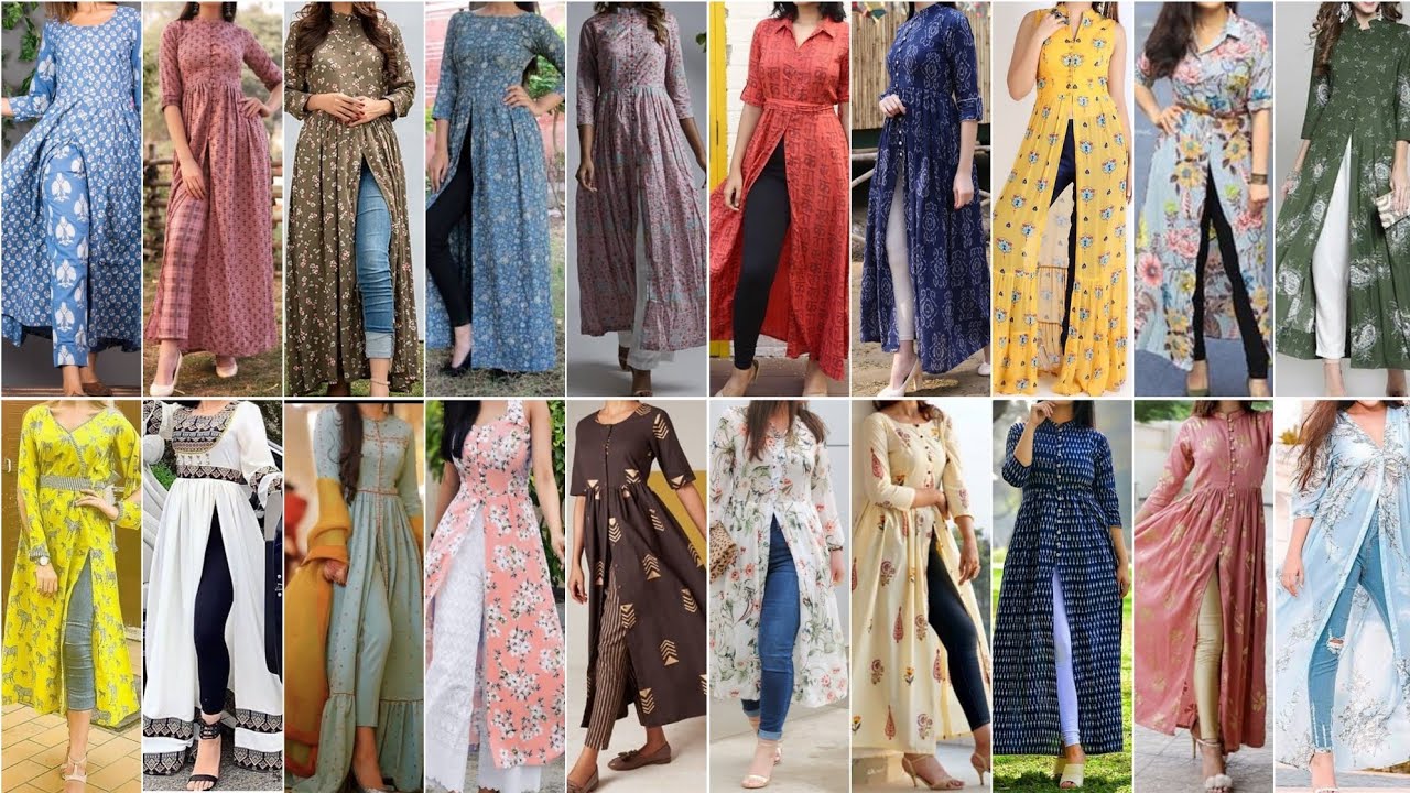 Buy Gauri Fashion Women's Rayon Printed Nayra Cut Flared High Side Slit  Straight Black Kurta| Nayra Cut Kurti for Women |Long Dresses for Women at  Amazon.in